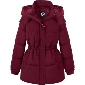 Women's Winter Puffer Coat Cropped Down Jacket with Removable Hood Coats